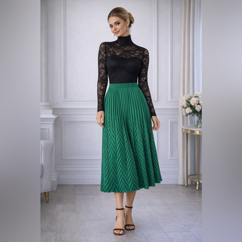 Nanette Lepore pleated midi skirt size M